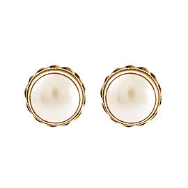 14K Yellow Gold Cultured Pearl Earrings