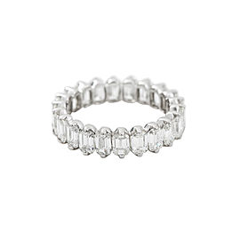 18K White Gold 3.45 Ct G VVS1 Baguette Diamonds Eternity Band Ring Size 5.25