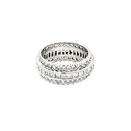 14K White Gold 4.5CT H SI1 Round Princess Diamond Eternity Band Ring Size 8.75