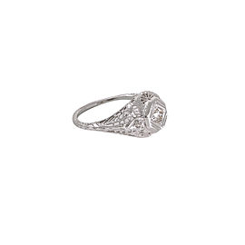 Women's Vintage Ring 18K White Gold 0.35 CT K-K VS1 Diamonds 2.4 Grams Size 5.5