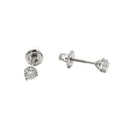 14K WHITE GOLD 0.47 CT I SI1 ENHANCED CLARITY DIAMOND STUDS 0.8 GRAMS 4.3 MM