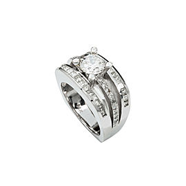 14K White Gold 1.39 Ct J SI2 Diamond Band Ring 13.6 Grams Size 7.5 Men's