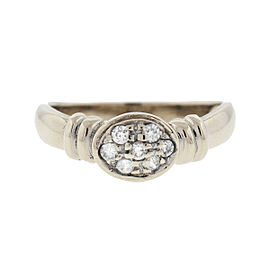 18k White Gold Oval Diamond Stack-able Ladies Ring