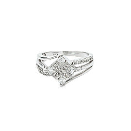 14K White Gold 0.80Ct F VS1 Diamond Band Ring 4.1 Grams Size 6.75