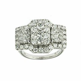 2.86 CT Diamonds in 18K White Gold Engagement Ring