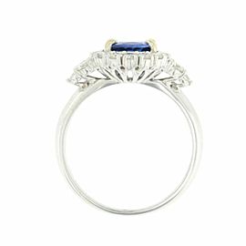 2.14 CT Ceylon Sapphires & 0.89 CT Diamonds in 18K White Gold Engagement Ring