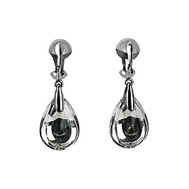 BACCARAT JEWELRY PSYDELIC CLIP-ON EARRINGS SILVER MIRROR CLEAR NEW FRANCE NO BOX