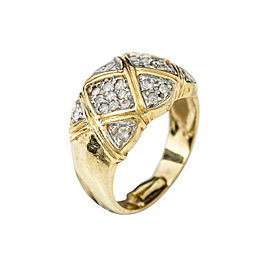 14K Yellow Gold 0.55 Ct H SI Diamond Band Ring 5 Grams Size 4