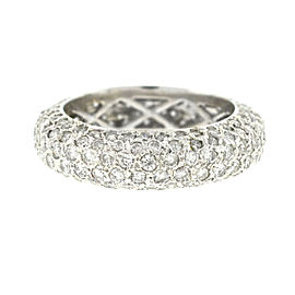 18k White Gold Pave Diamond Eternity Band Ring