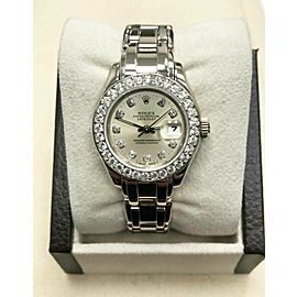 Rolex Ladies Pearlmaster 69299 Original Diamond Dial Bezel 18K White Gold