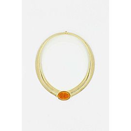 Vintage Cartier Amber Cabochon Collar Necklace 18k Yellow Gold