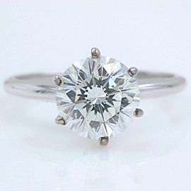 LEO DIAMOND Engagement Ring Round 2.00 cts I SI1 14k White Gold $30,000 Retail