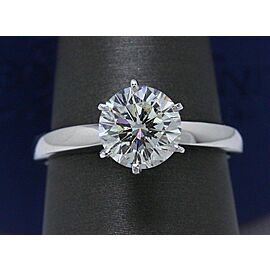 Leo Round Diamond Engagement Ring 1.64 CTS I SI1 14K White Gold $22,000 Retail