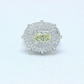 Yellow Oval Diamond Engagement Ring Ring 4.24 tcw 18K White Gold $24,000 Retail