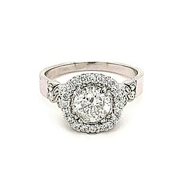 Round Diamond Halo Engagement Ring 1.50 tcw in 18kt White Gold