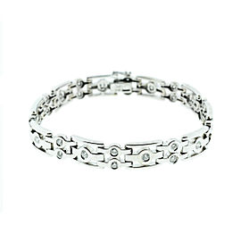 18K White Gold Diamond Ladies Link Bracelet Approx. 1.50 Cts.