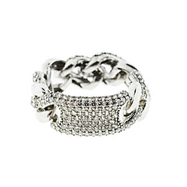 Sterling Silver Cubic Zirconia Cuban Link Ring