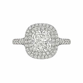 Tiffany & Co Soleste Cushion Diamond Engagement Ring 2.21 tcw Plat Certificate