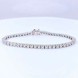 Round Brilliant Diamond Tennis Bracelet 3.00 CTW G VS 18K White Gold