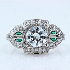 Vintage Diamond & Emerald Ring Old European Cuts 1.78 tcw $15,000 Value