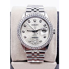 Rolex Datejust 16030 Jubilee Diamond Dial Diamond Bezel Stainless Steel MINT