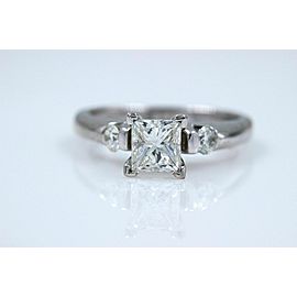 Princess Three Stone Diamond Engagement Ring 2.00 ct 14k White Gold $15K Retail