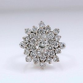 Diamond Cocktail Flower Cluster Ring 14k White Gold 3.38 tcw $12,000 Retail