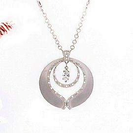 PHILLIPE CHARRIOL Marquise Diamond Pendant Necklace in 18kt White Gold 0.65 tcw