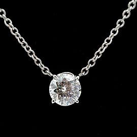 Round Diamond Solitaire Diamonds by The Yard Necklace 1.20 tcw 14k White Gold