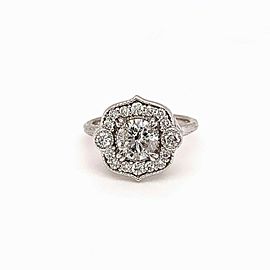 Round Brilliant Diamond Flower Ring 1.08 CTW 14K White Gold