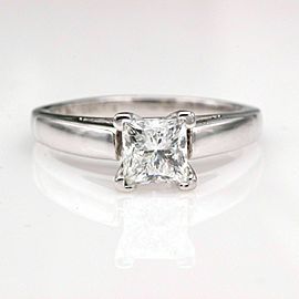 Leo Diamond Engagement Ring Princess 0.72 ct H SI1 14k White Gold $5,900 Retail