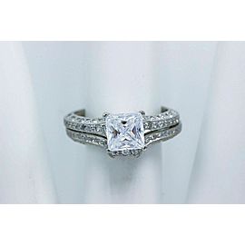 Tacori Crescent Diamond Engagement Ring Wedding Band Set Platinum