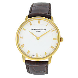 Men's Frederique Constant Slimline FC-200RS5S35 Gold Steel 39MM Quartz Watch