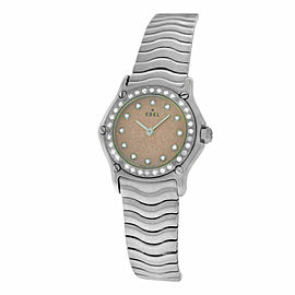 Ladies Ebel Sport Wave 9157115 Steel Diamond 23MM Quartz Watch