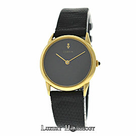 Ladies Corum Black Dial Solid 18K Yellow Gold Mechanical 28MM Watch