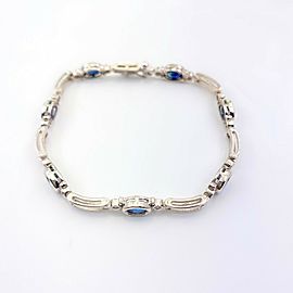 Diamond and Natural Blue Sapphire 4.00 CTW Bracelet 14K