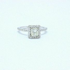 Diamond Engagement Ring Princess Cut Halo 14k White Gold 1.11 tcw $5,000 Retail