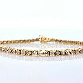 Round Brilliant Diamonds 4.00 tcw 14 kt Yellow Gold Tennis Bracelet