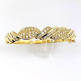 Round Brilliant Diamonds Bangle Bracelet 3.00 tcw 14kt Yellow Gold