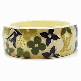 Louis Vuitton Paris Lucite Wide Bangle Bracelet Inclusion Khaki Beige 860445