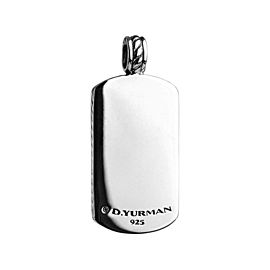 DAVID YURMAN GORGEOUS ST. SILVER COLOR CHANGING GARNET LARGE 35 mm DOG TAG 688