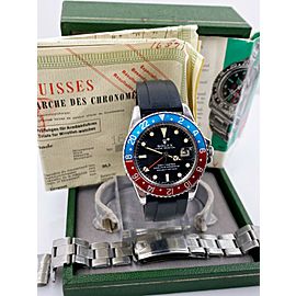 Vintage Rolex GMT Master 1675 Pepsi Red Blue Box Papers Year 1967