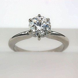 $9,000 Tolkowsky Diamond Engagement Ring Ideal Cut Round 0.97 ct 14k White Gold