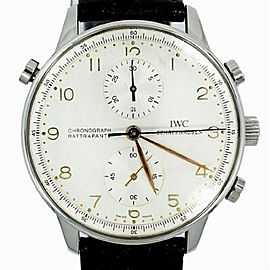 IWC Portuguese IW3712-02 Mens Split Second Manual Watch SS Chronograph 40mm