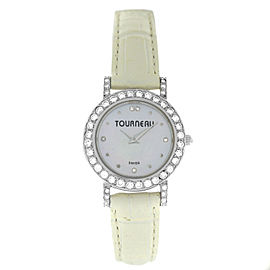 Tourneau Austern & Paul W19350W-14 Diamond 18K White Gold MOP 25MM Quartz Watch