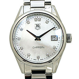 Tag Heuer Carrera WAR1314 MOP Dial Diamond Markers Ladies Quartz with Box&Papers