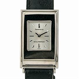 Tiffany & Co Schlumberger Womens Quartz Watch Silver Dial 18K YG 23mm