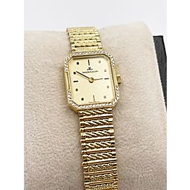 Jaeger LeCoultre Diamond Bezel Ladies Watch 18K Yellow Gold Watch