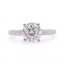 LEO Round Brilliant Diamond 1.52 cts H SI1 Solitaire Engagement Ring 14K WG PLAT