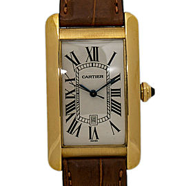 Cartier Tank Americaine Large W2603156 1740 18K Yellow Gold New Men's Watch 27mm